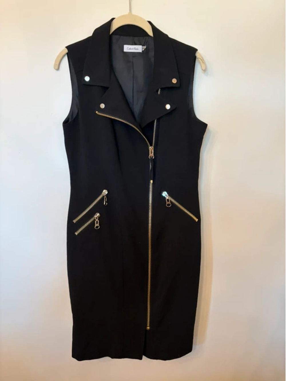 Calvin Klein Black Zipper Dress 8